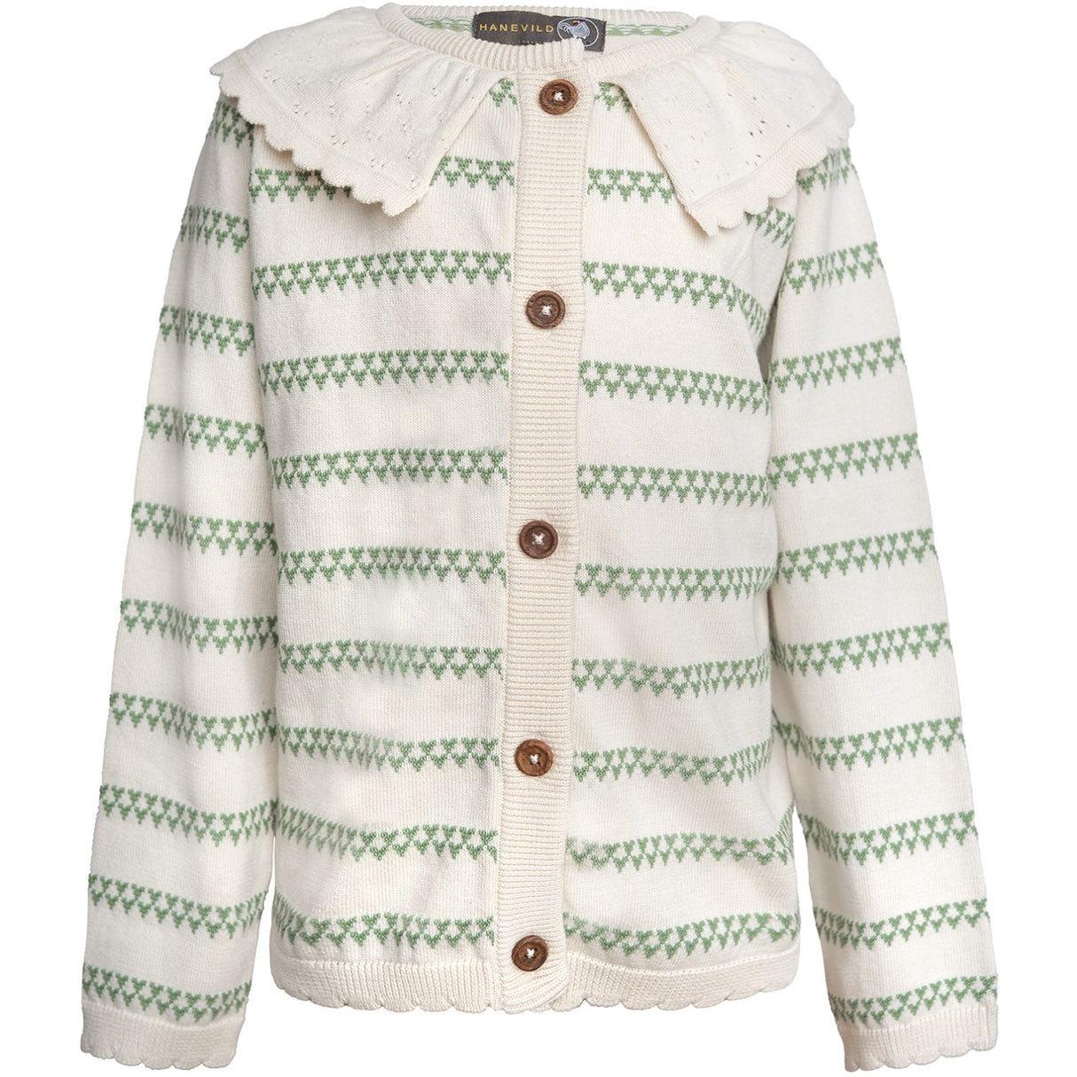 Hanevild Shale Green Heart Cardigan
