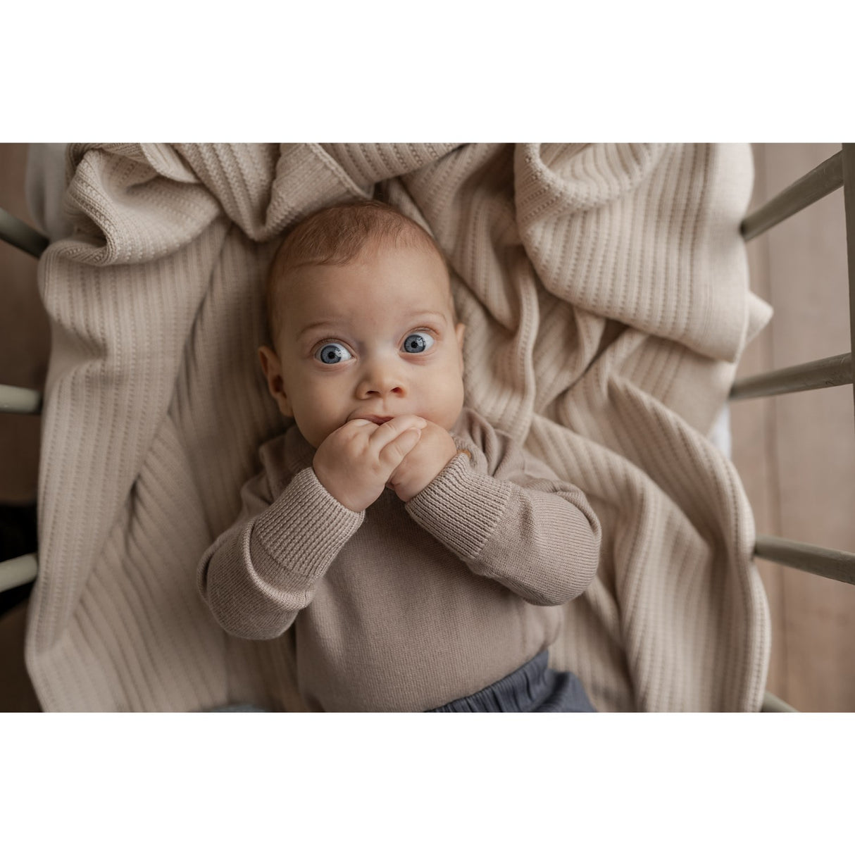 Hanevild Cream Oatmeal Martin Romper, Merinowool