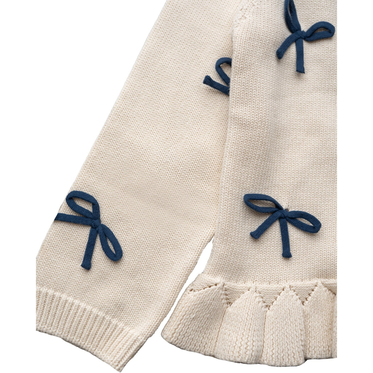 Hanevild Ivory More Bows Sweater