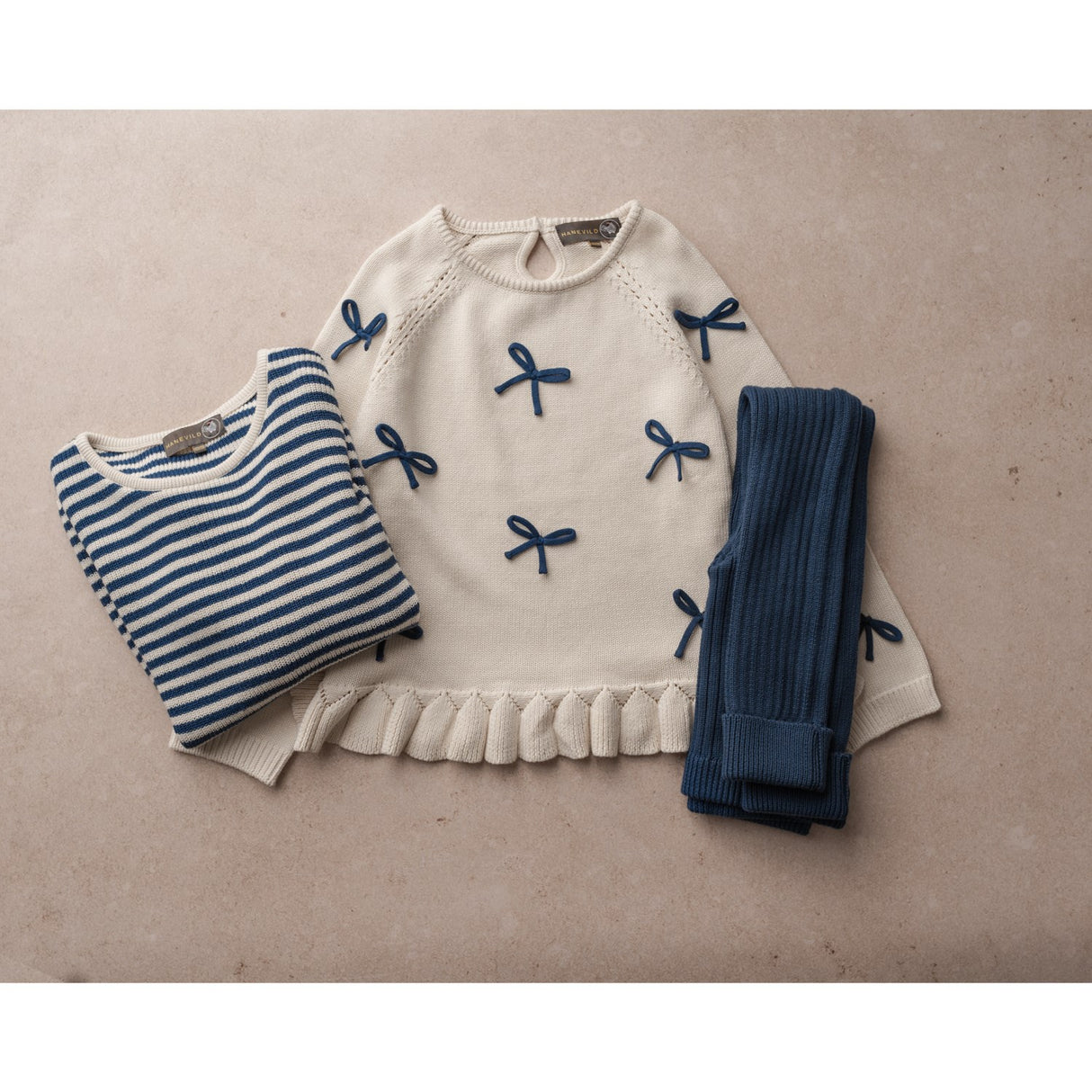 Hanevild Ivory More Bows Sweater
