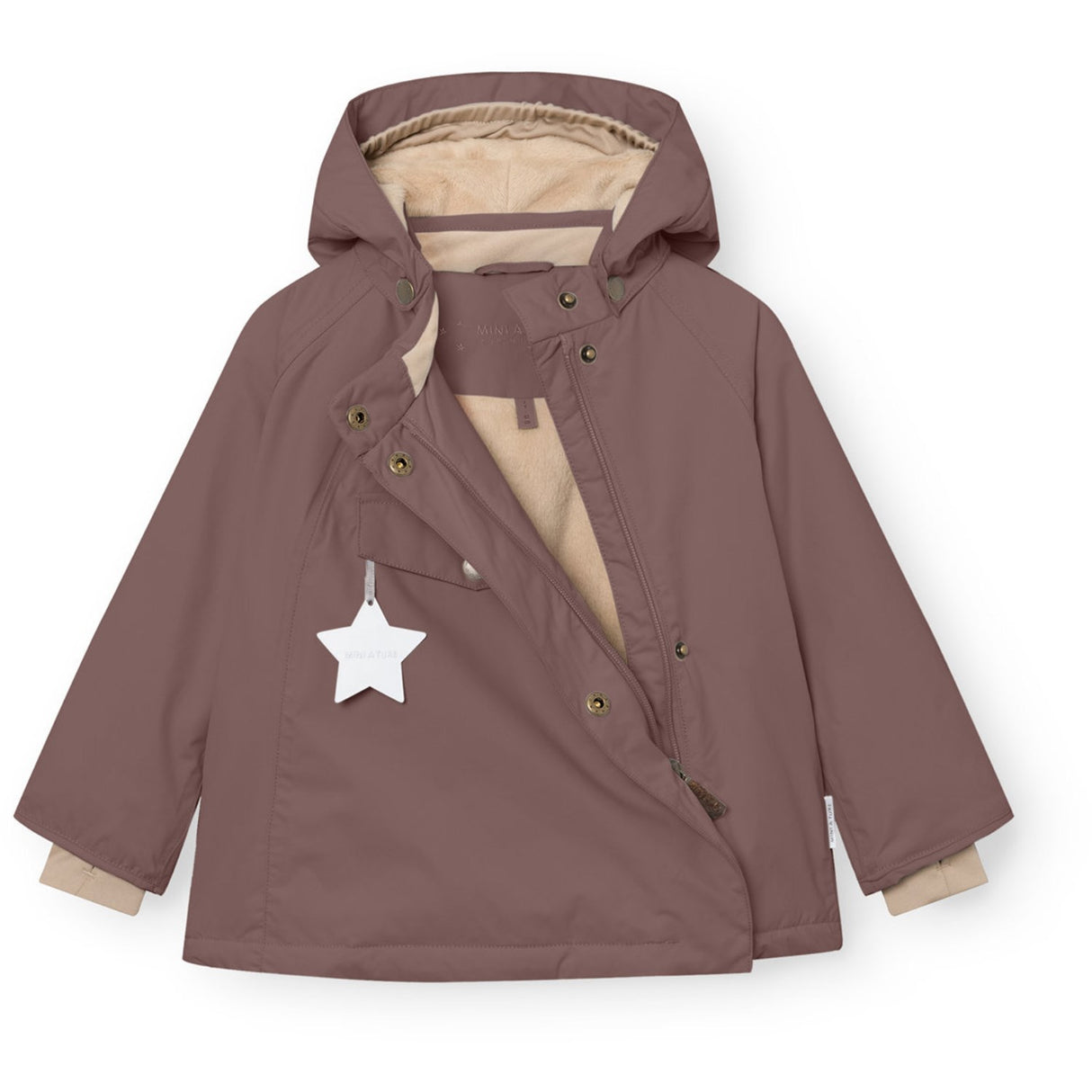 Mini A ture Peppercorn Plum Matwang Fleece Lined Winter Jacket. GRS