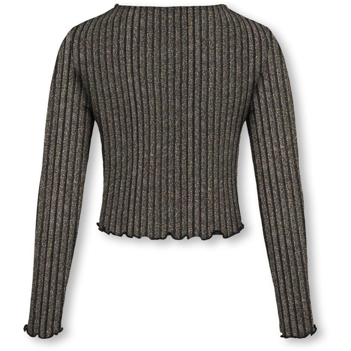 kids ONLY Black Lurex Light Gold/Silver/Wide Stripe Kogqueen L/S Glitter Topp Bf Jrs