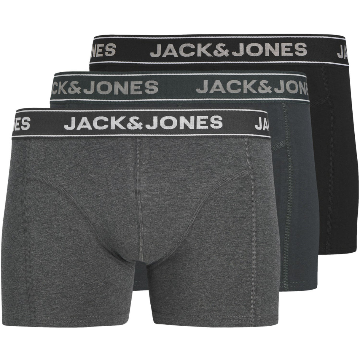 Jack & Jones Junior Dark Grey Melange Jacblack Friday Trunks 3 Pakke Jnr