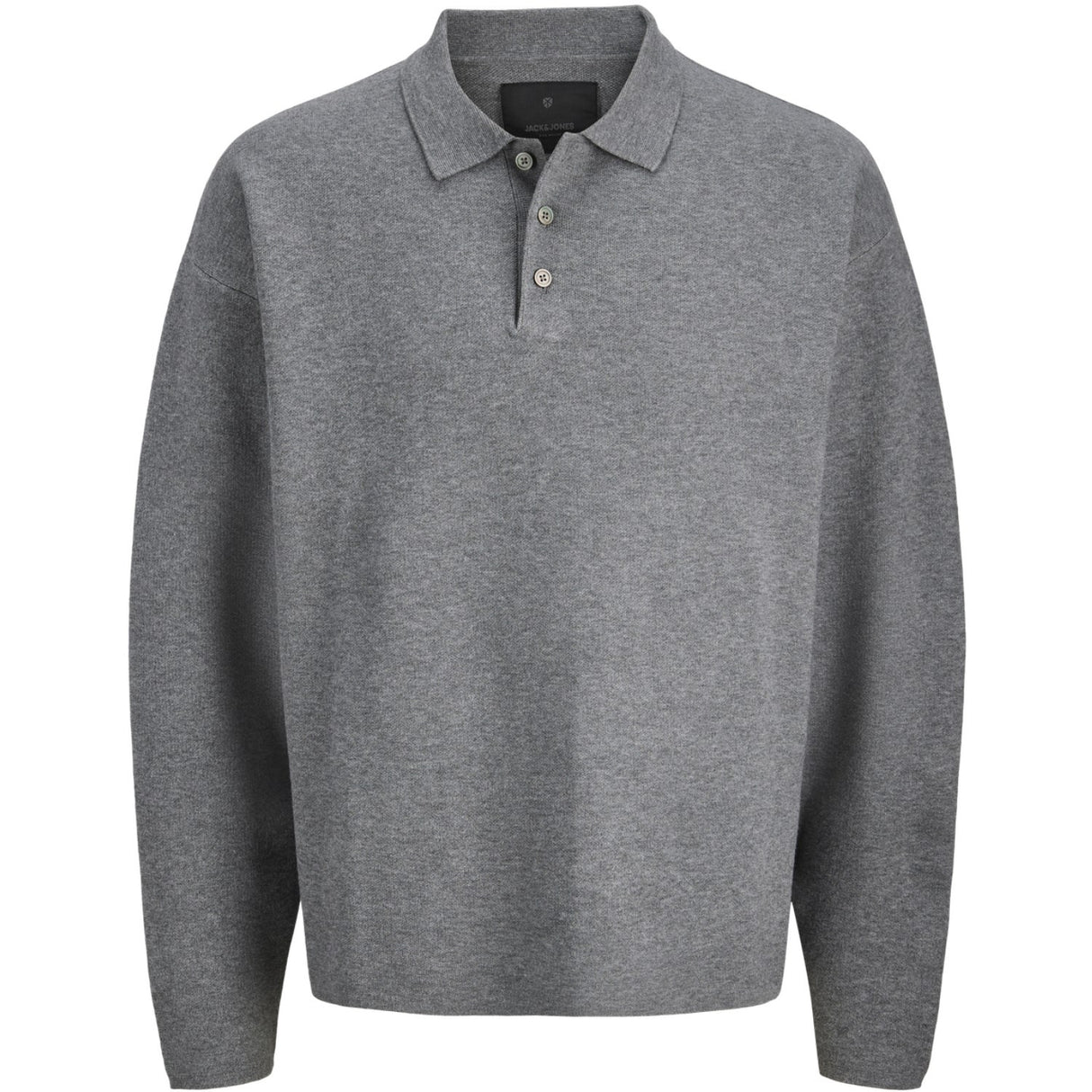 Jack & Jones Junior Medium Grey Melange Jprblabradfort Strikk Polo Ln Jnr