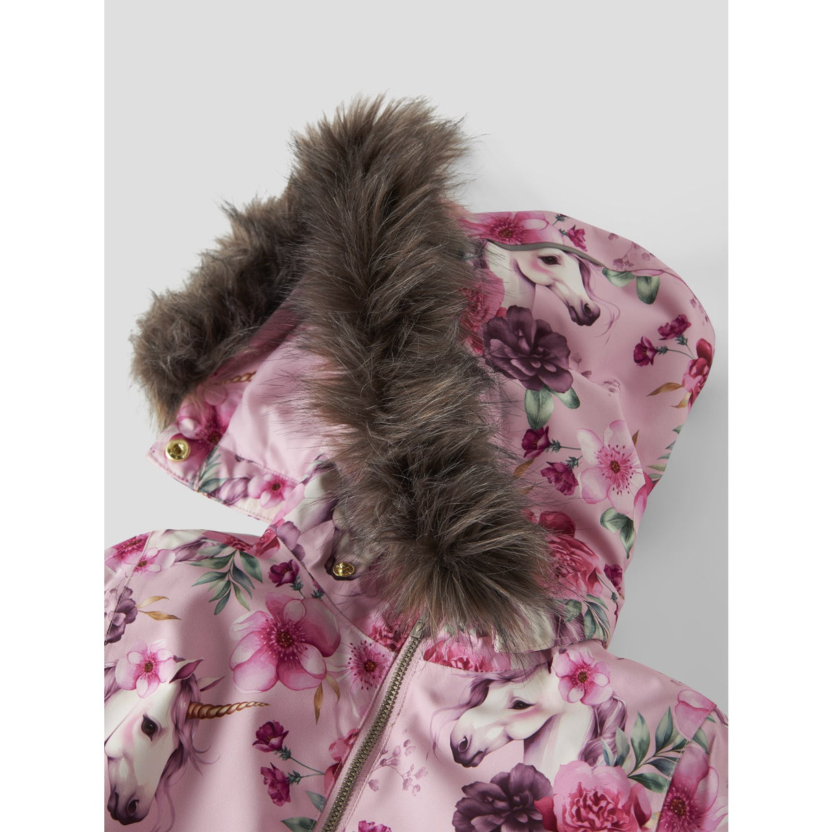 Name It Parfait Pink Floral Unicorn Nmfsnow10 Drakt Aop Fo Noos