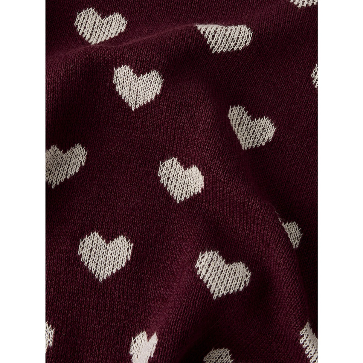 Name It Burgundy Peyote Heart Nmfoana Ls Strikk
