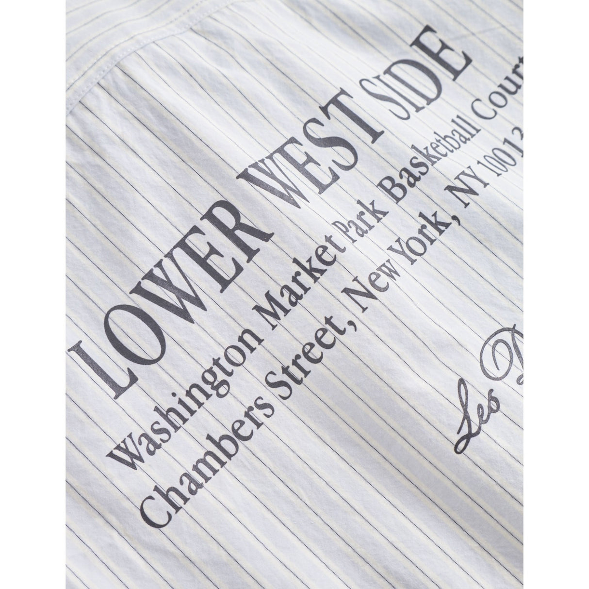 Les Deux Kids Xenon Blue Kent Print Stripe Poplin Skjorte KIDS