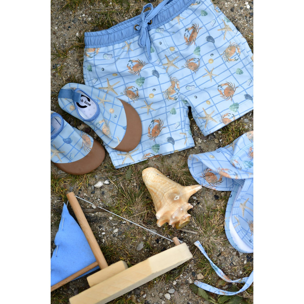 Mikk-Line Faded Denim Swim Lue UV AOP