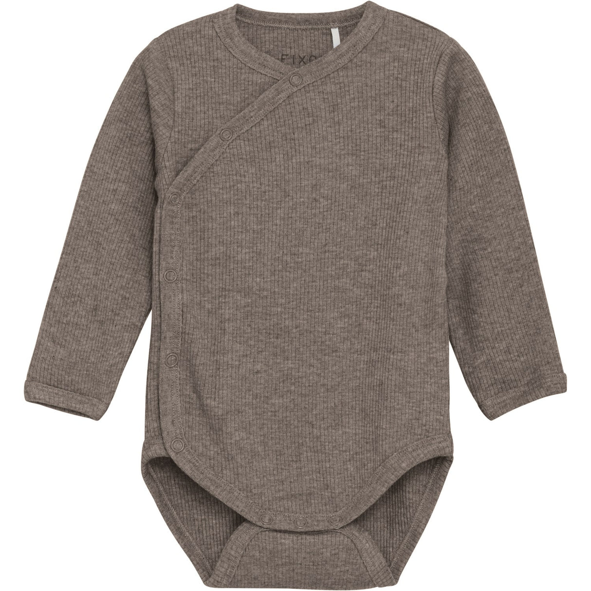 FIXONI Coffee Quartz Melange Omslags Body Ls Melange Rib