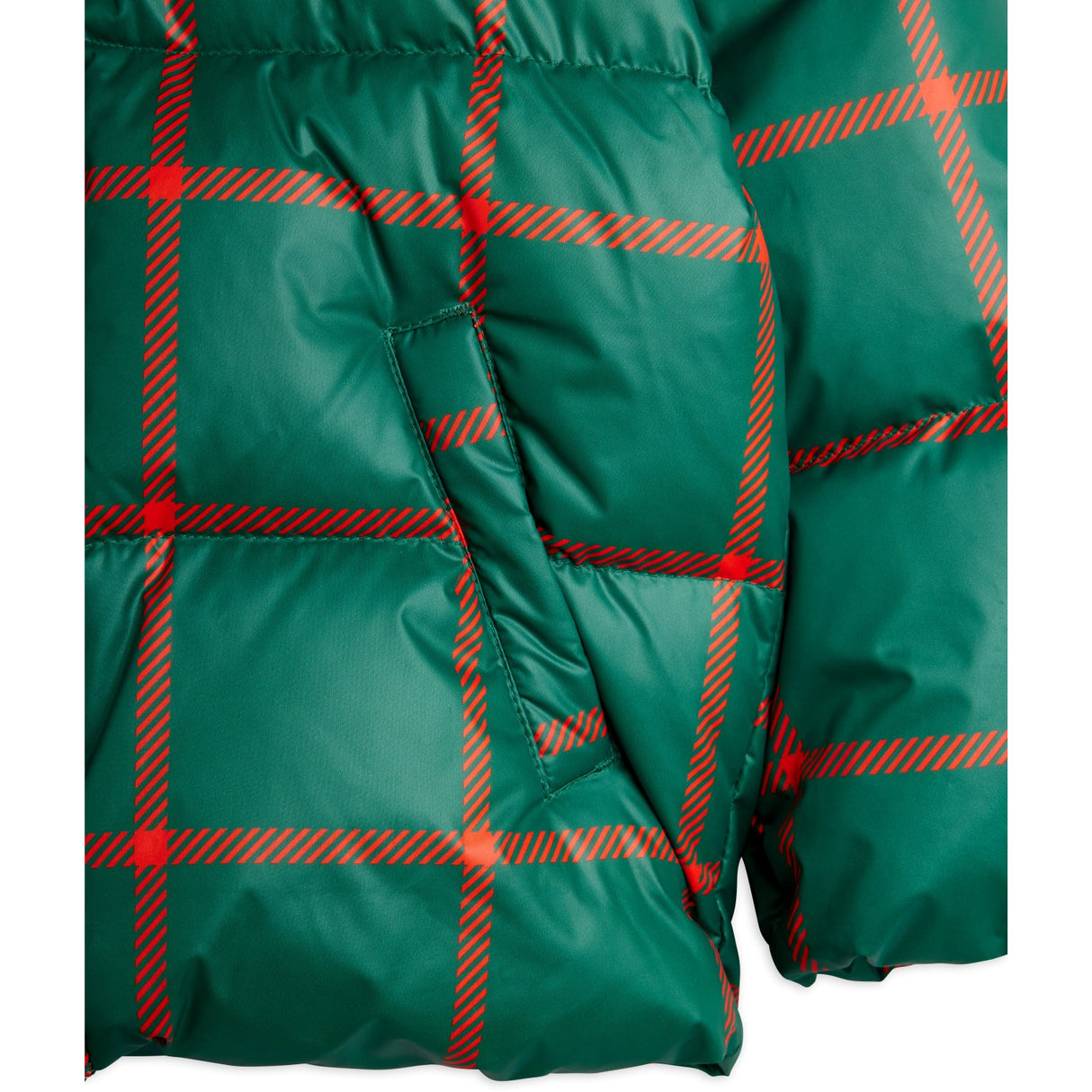 Mini Rodini Green Plaid AOP Citypuffer