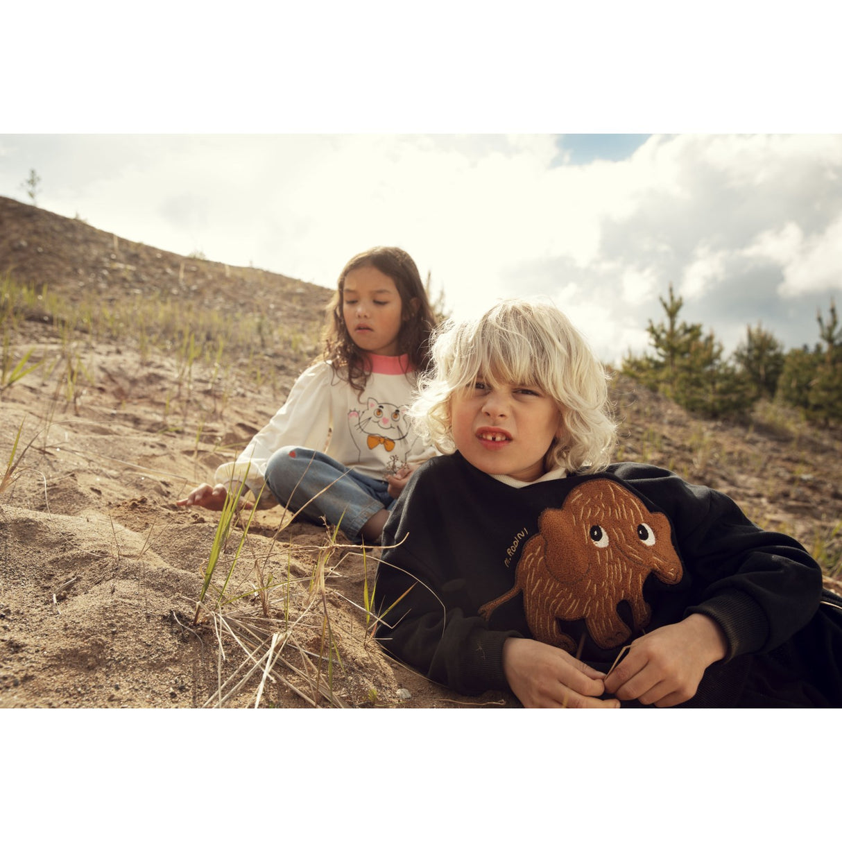 Mini Rodini Black Mammoth Chenille Collegegenser