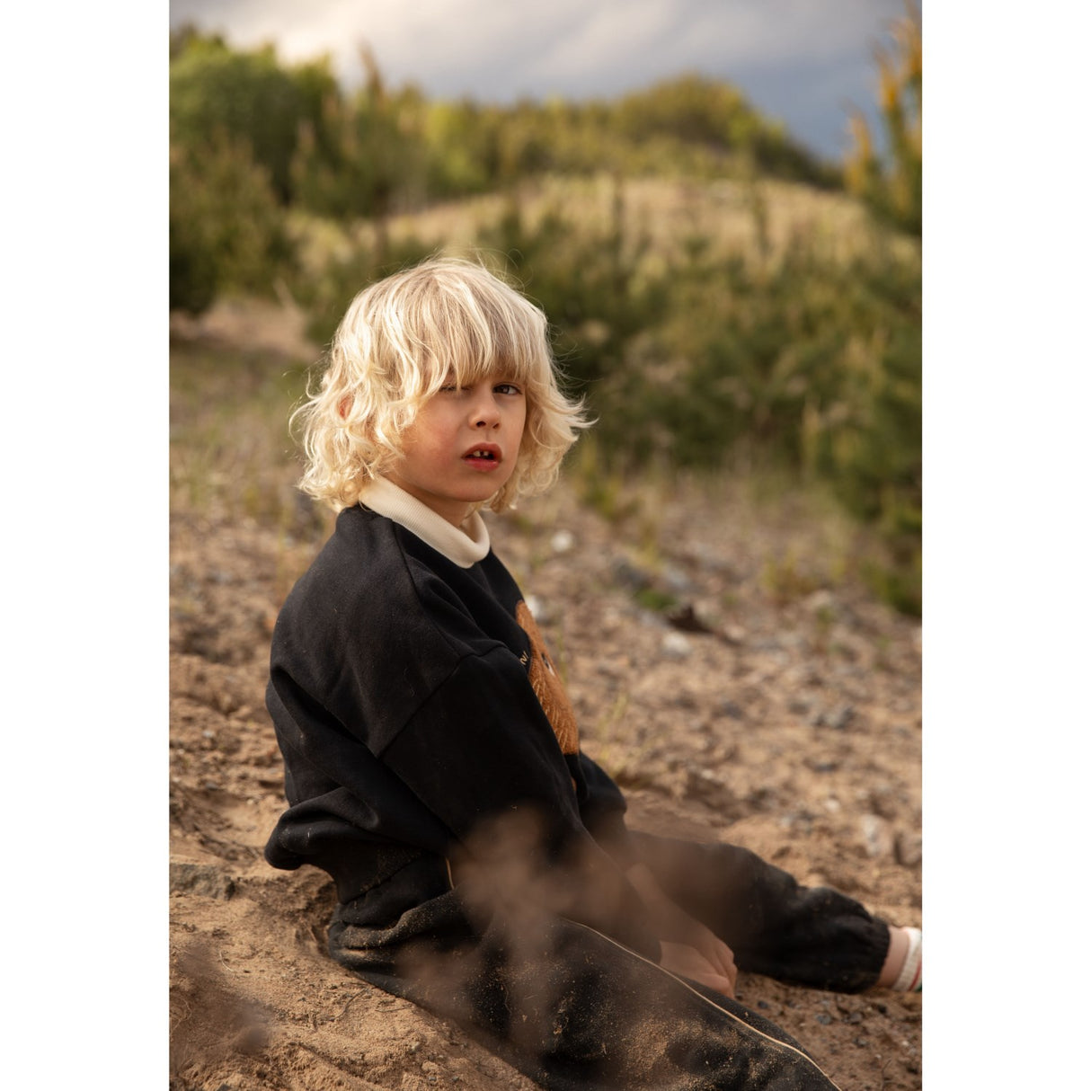 Mini Rodini Black Mammoth Chenille Collegegenser