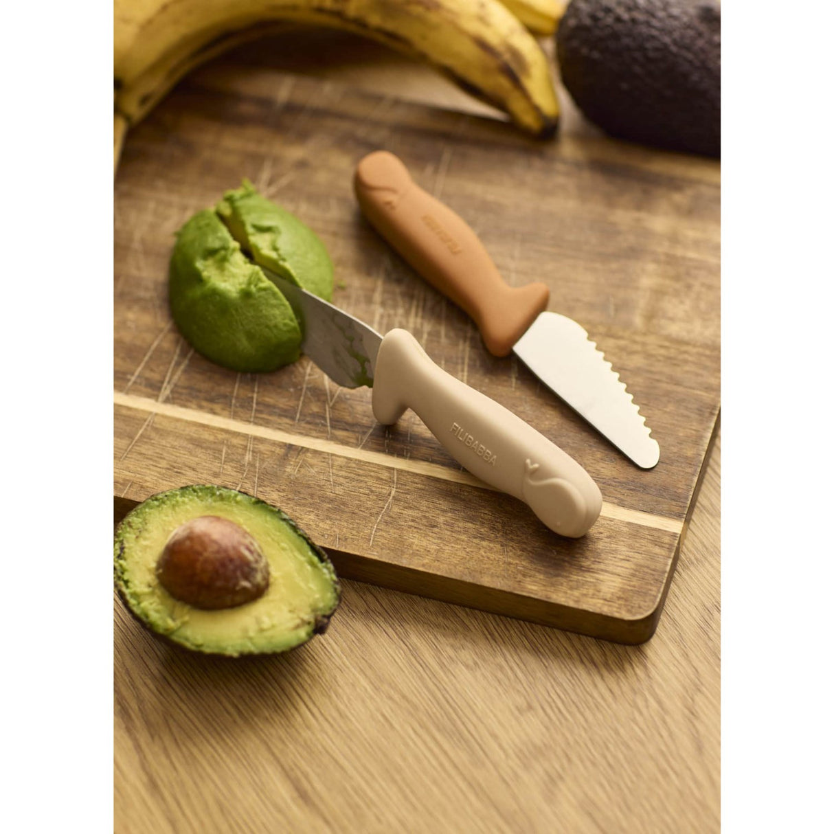 FILIBABBA Pumpkin + Offwhite Beginner's Cutting Knives 2-Pakning