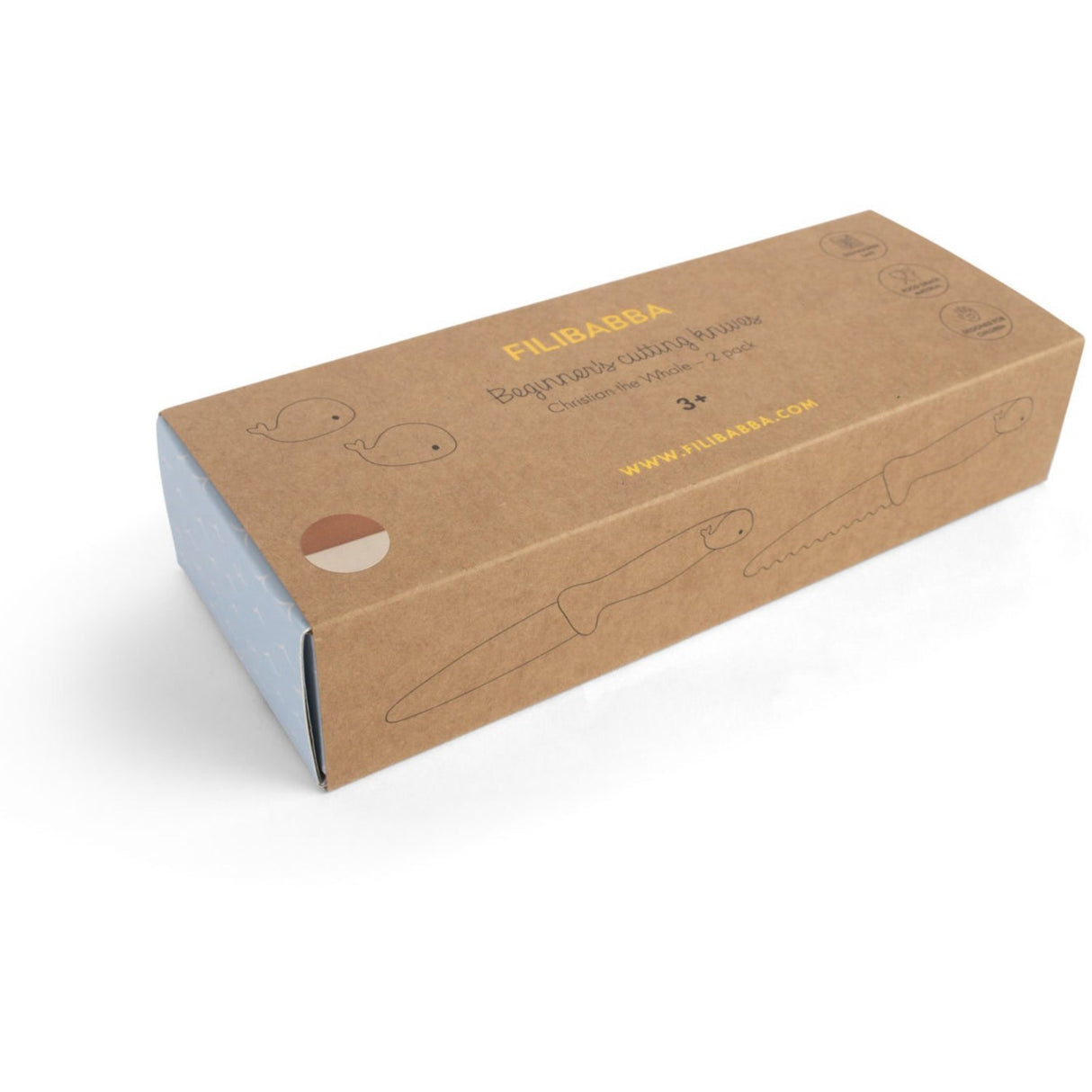 FILIBABBA Pumpkin + Offwhite Beginner's Cutting Knives 2-Pakning