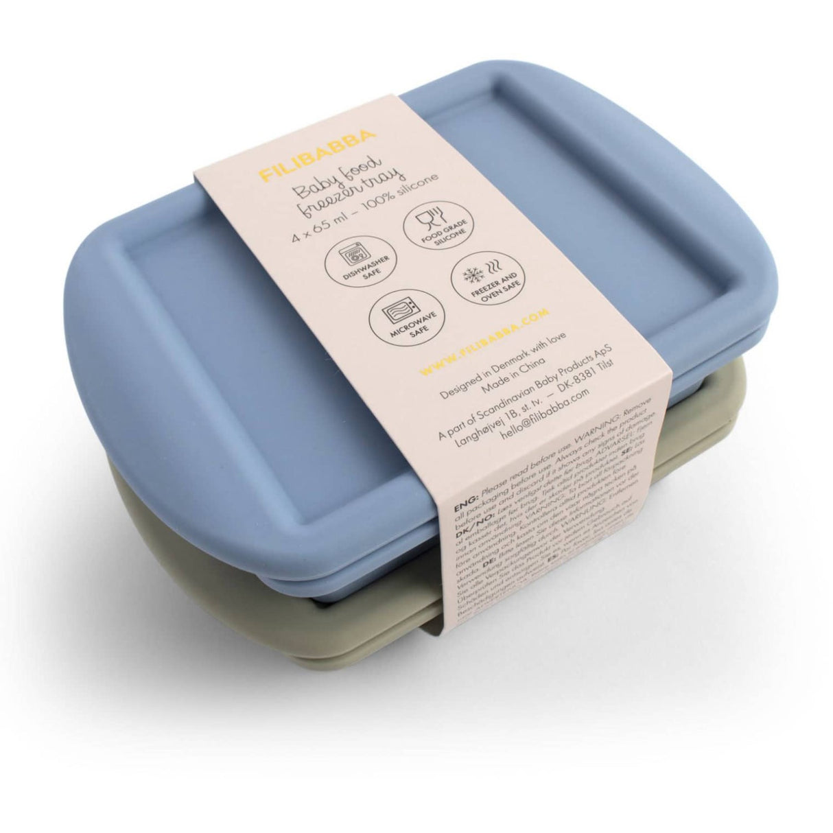 FILIBABBA Ocean Mix Baby Food Freezer Tray 4x65 Ml 2-Pakning