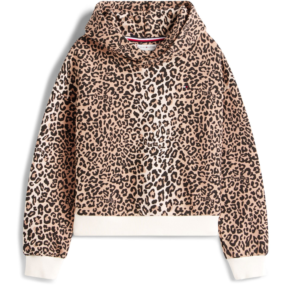 Tommy Hilfiger Leopard Print Leopard Hettegenser