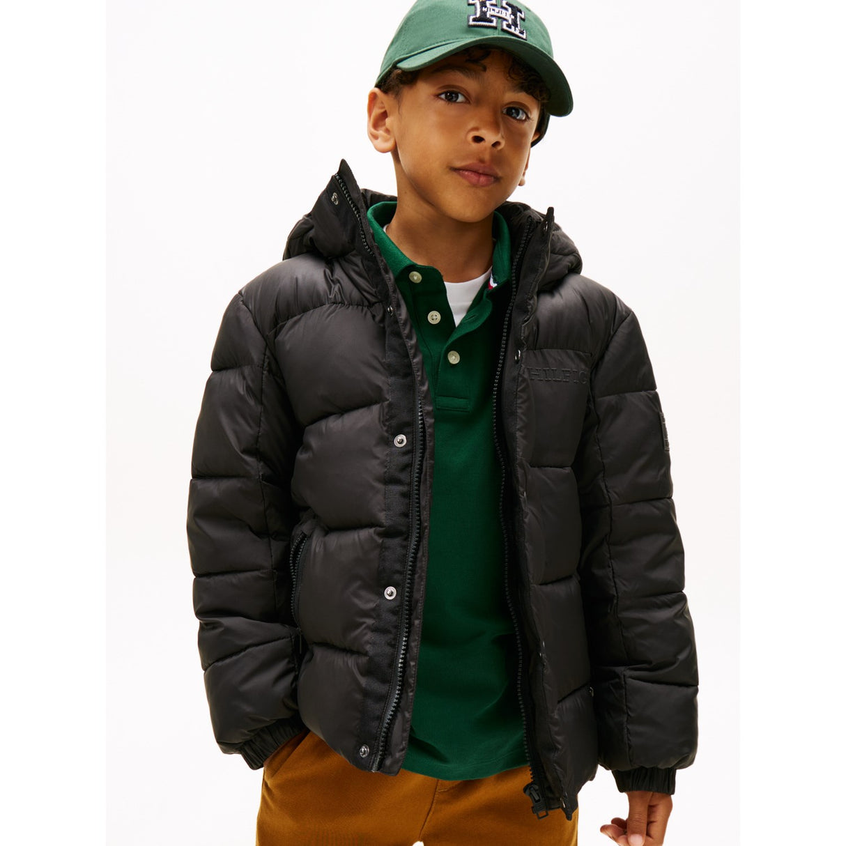 Tommy Hilfiger Black Matt Og Shine Embossed Jakke