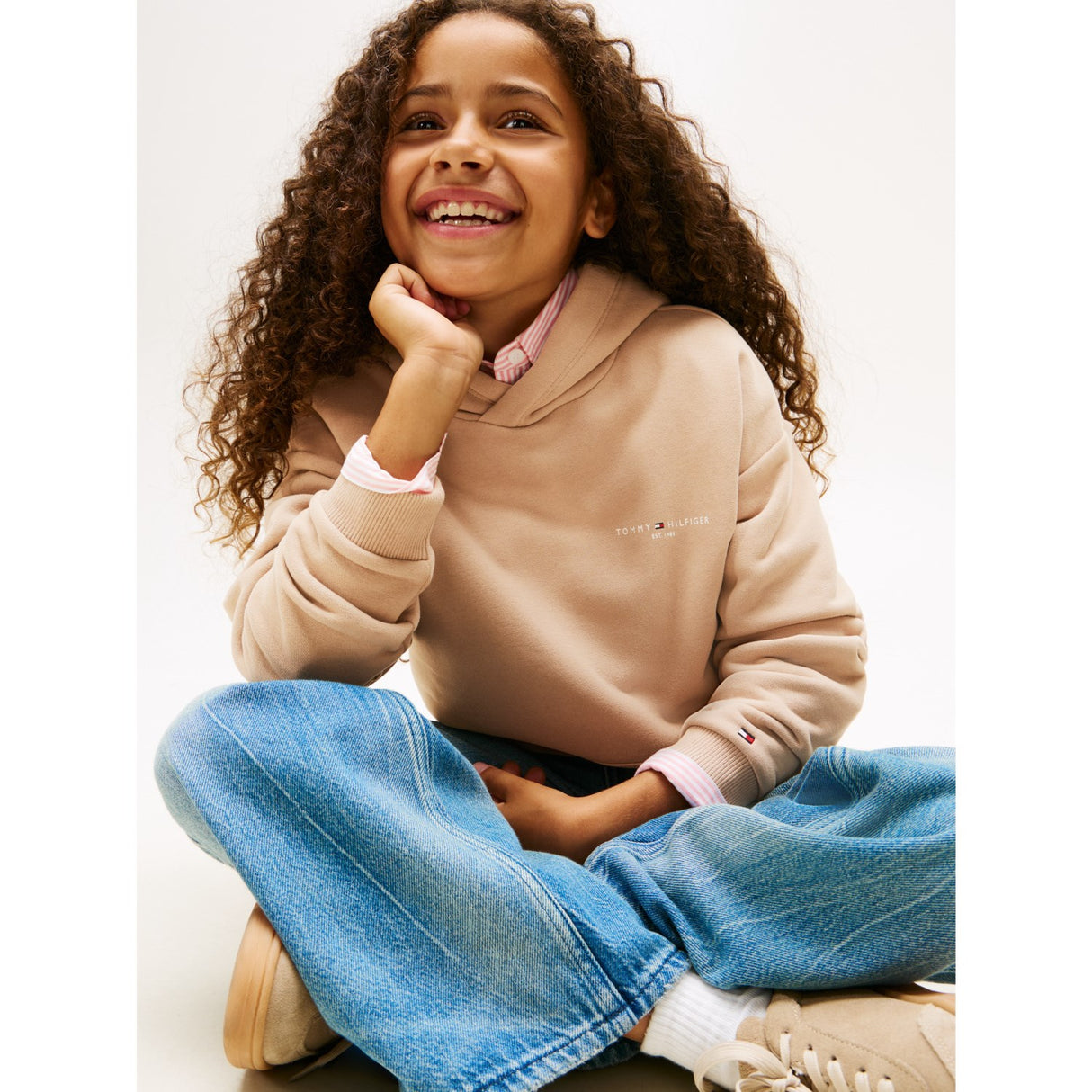 Tommy Hilfiger Malted Milk Mini Corp Hettegenser