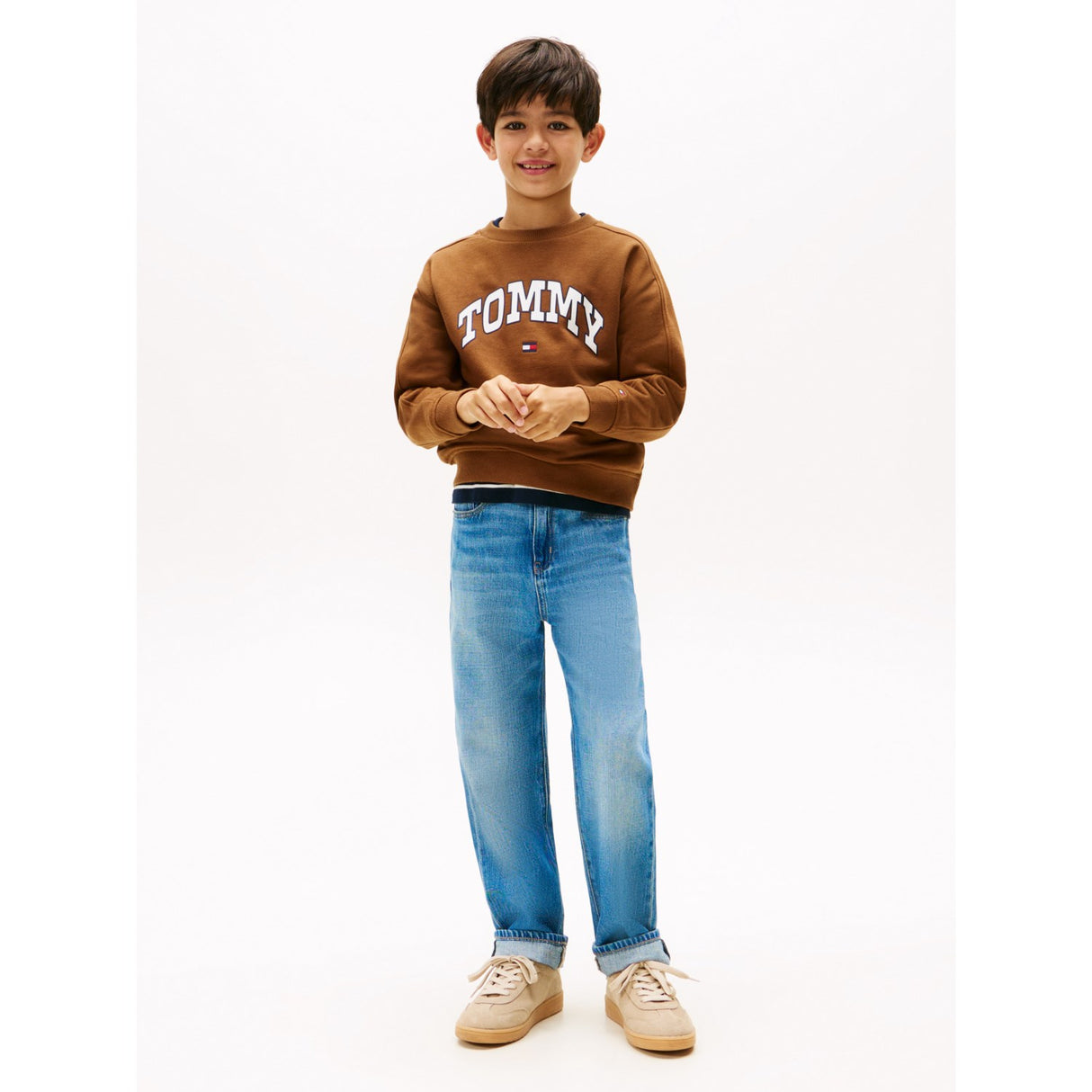 Tommy Hilfiger Pecan Nut Varsity Raised Print Collegegenser