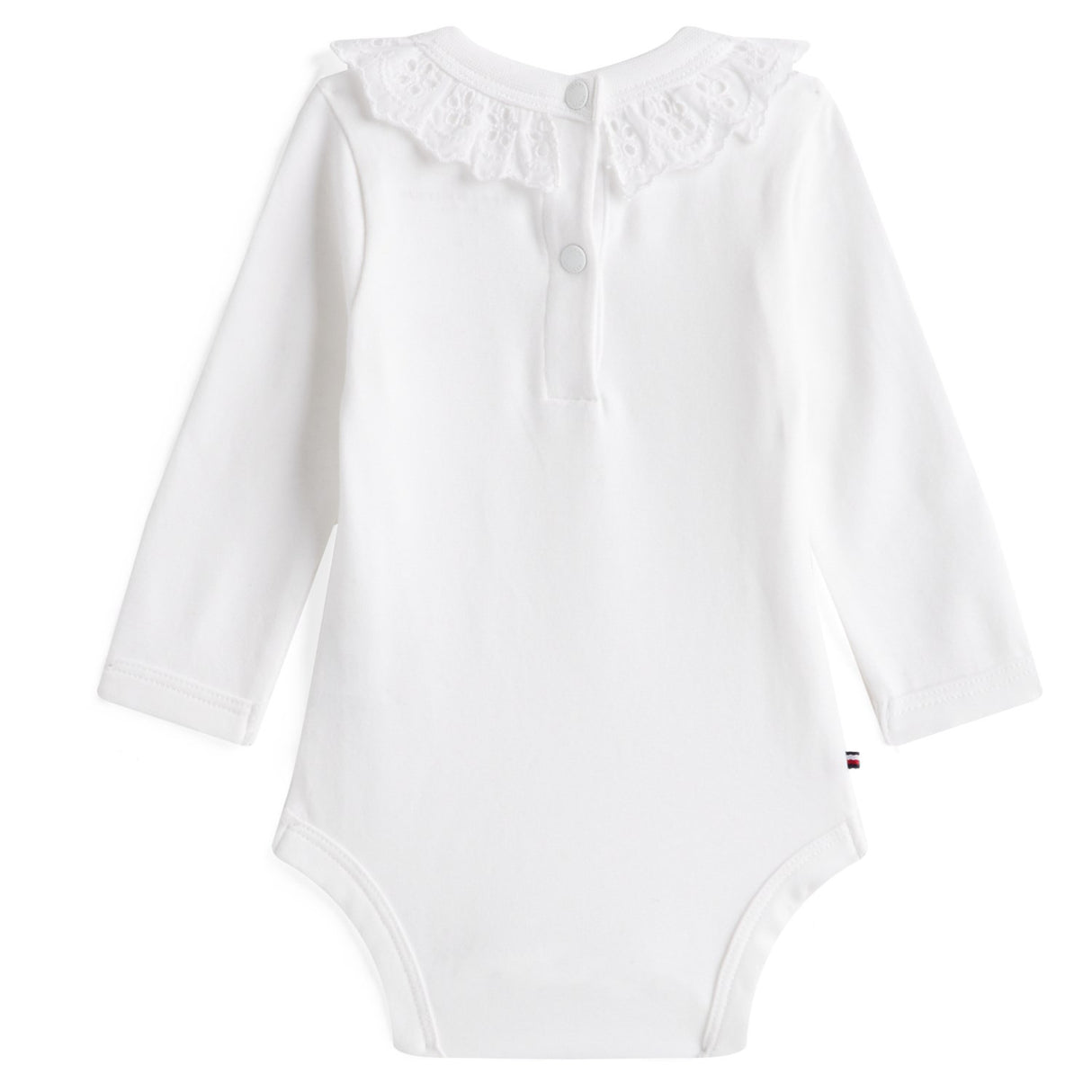 Tommy Hilfiger White Broderie Halsbånd Body Ls