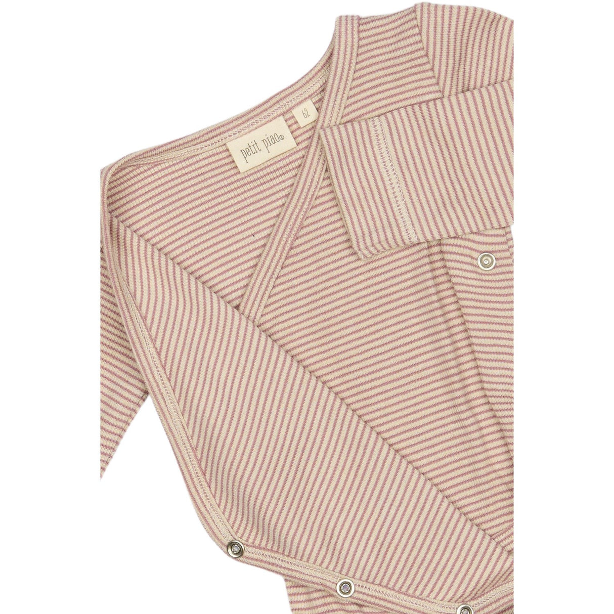 Petit Piao Nostalgic Rose/Dark Off White PPDian Body L/S Fold Over Stripe NOOS