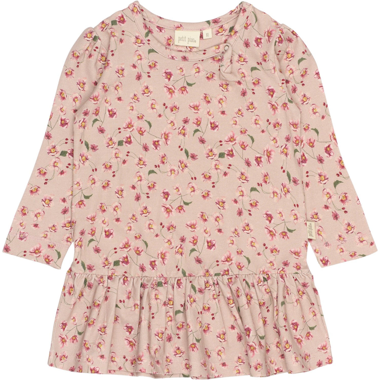 Petit Piao Autumn Anemon Kjole L/S Gather Printed