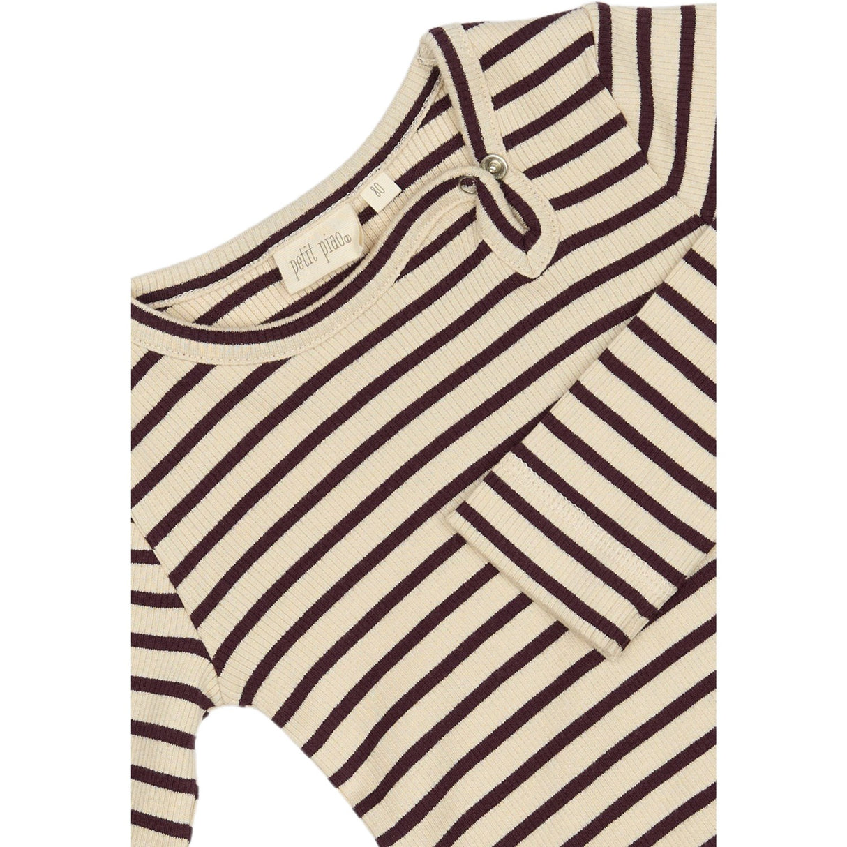 Petit Piao Dark Grape/off White Body L/S Modal Striped