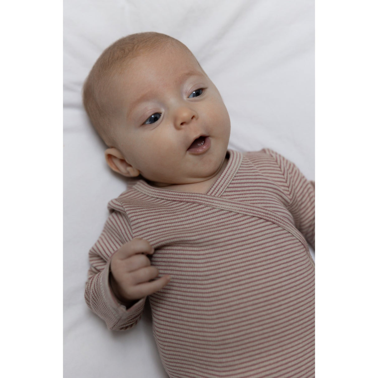 Petit Piao Nostalgic Rose/Dark Off White PPDian Body L/S Fold Over Stripe NOOS