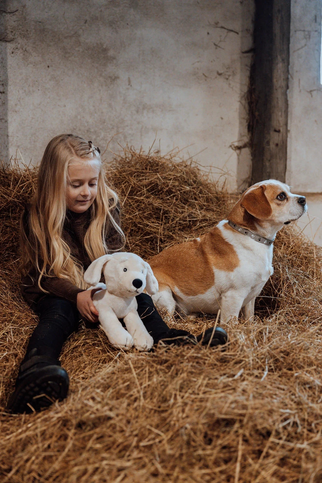 by Astrup Plysj Hund med Valper