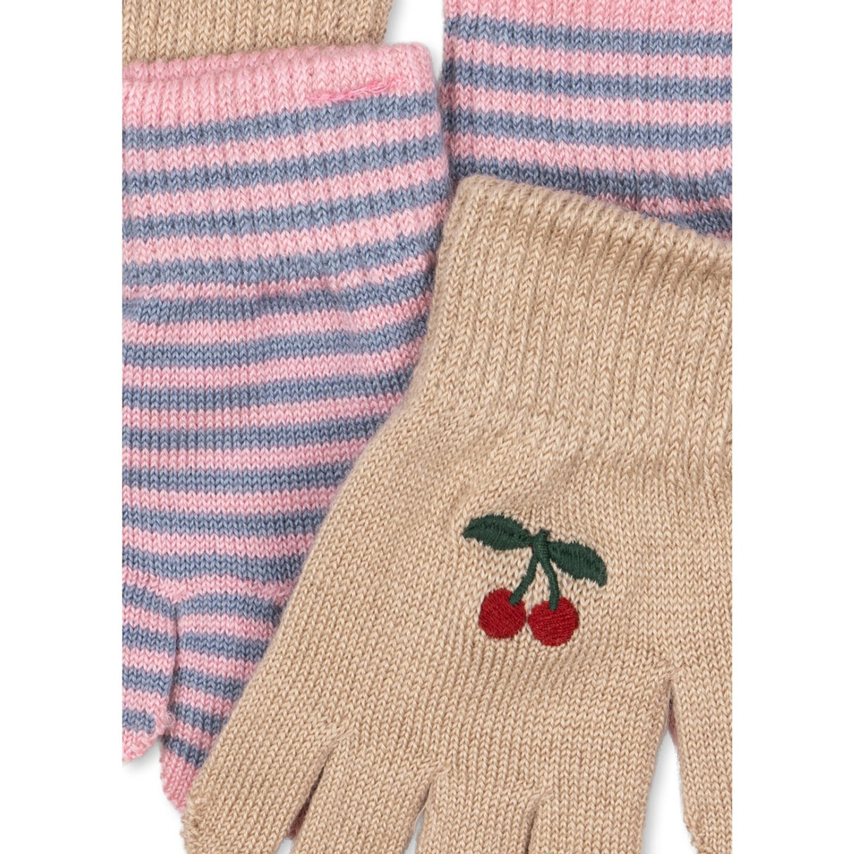Konges Sløjd Cherry/Stripe 2 Pakke Filla Hansker
