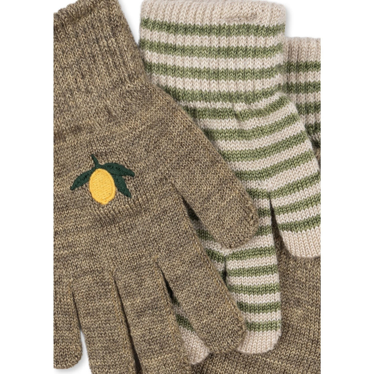 Konges Sløjd Lemon/Stripe 2 Pakke Filla Hansker