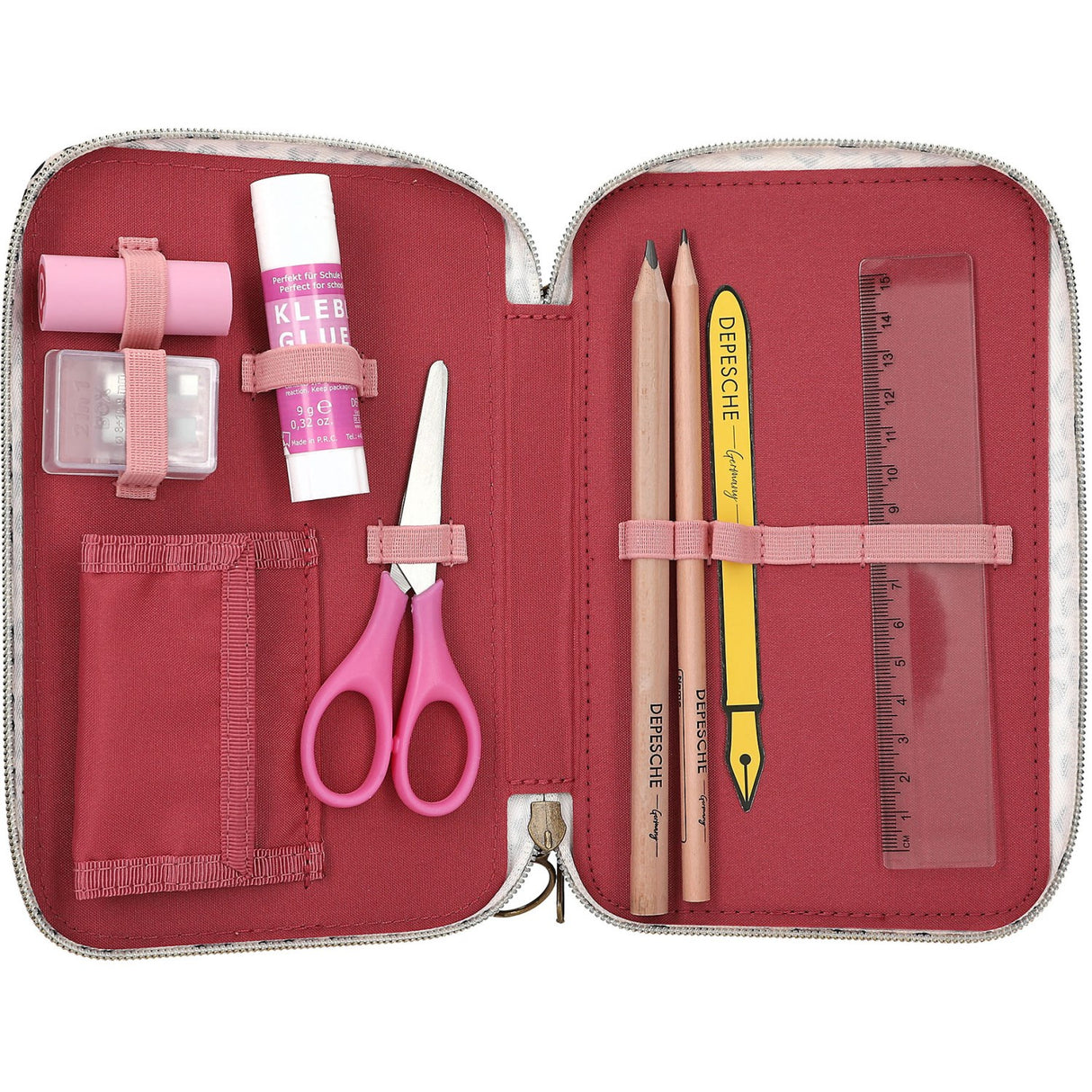 TOPModel Leoheart Triple Pencil Case Med Bue