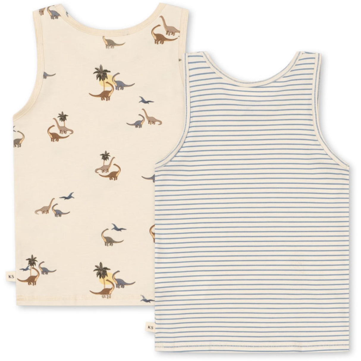 Konges Sløjd Kubi/Stripe Bluie Basic 2 Pakke Tanktop GOTS