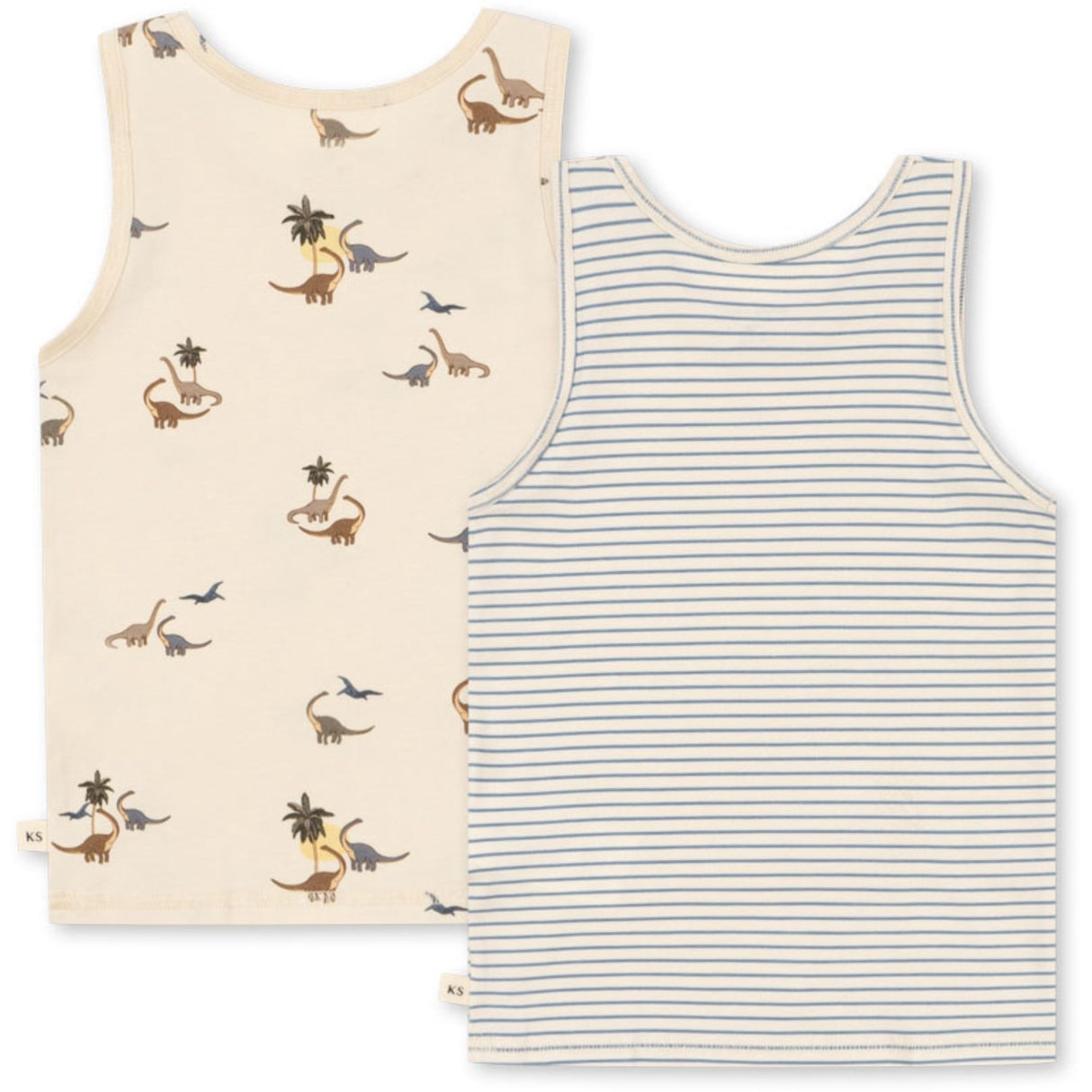 Konges Sløjd Kubi/Stripe Bluie Basic 2 Pakke Tanktop GOTS