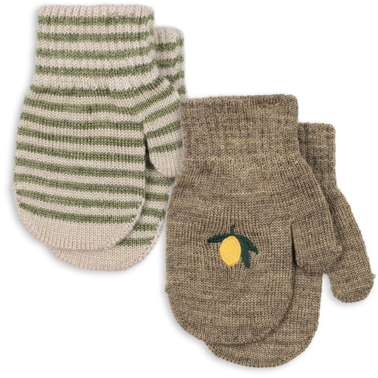Konges Sløjd Lemon/Stripe 2 Pakke Filla Votter
