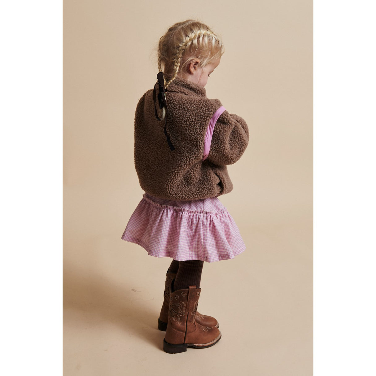 COPENHAGEN COLORS Natural/Pink Comb. Teddybjørn Jakke W. Removable Ermer