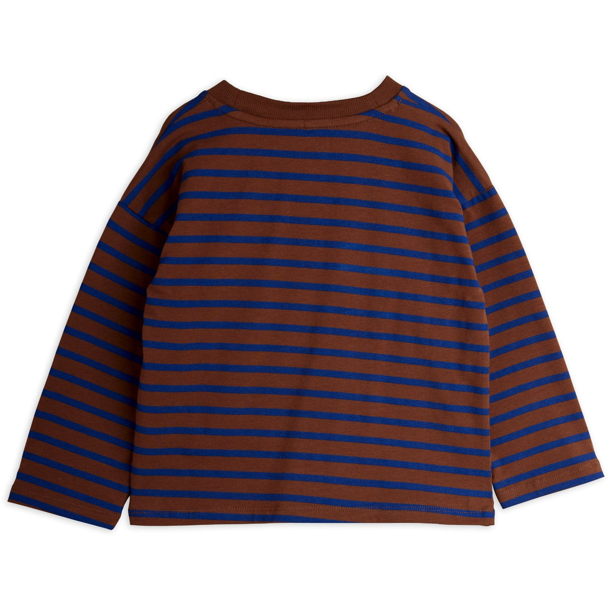 Mini Rodini Brown Stripe Bird Patch Ls Tee