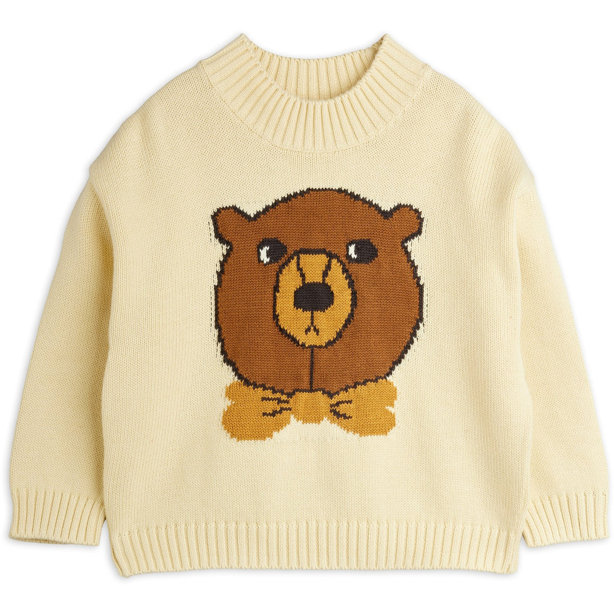Mini Rodini Off-white Bjørn Intarsia Strikk Sweater