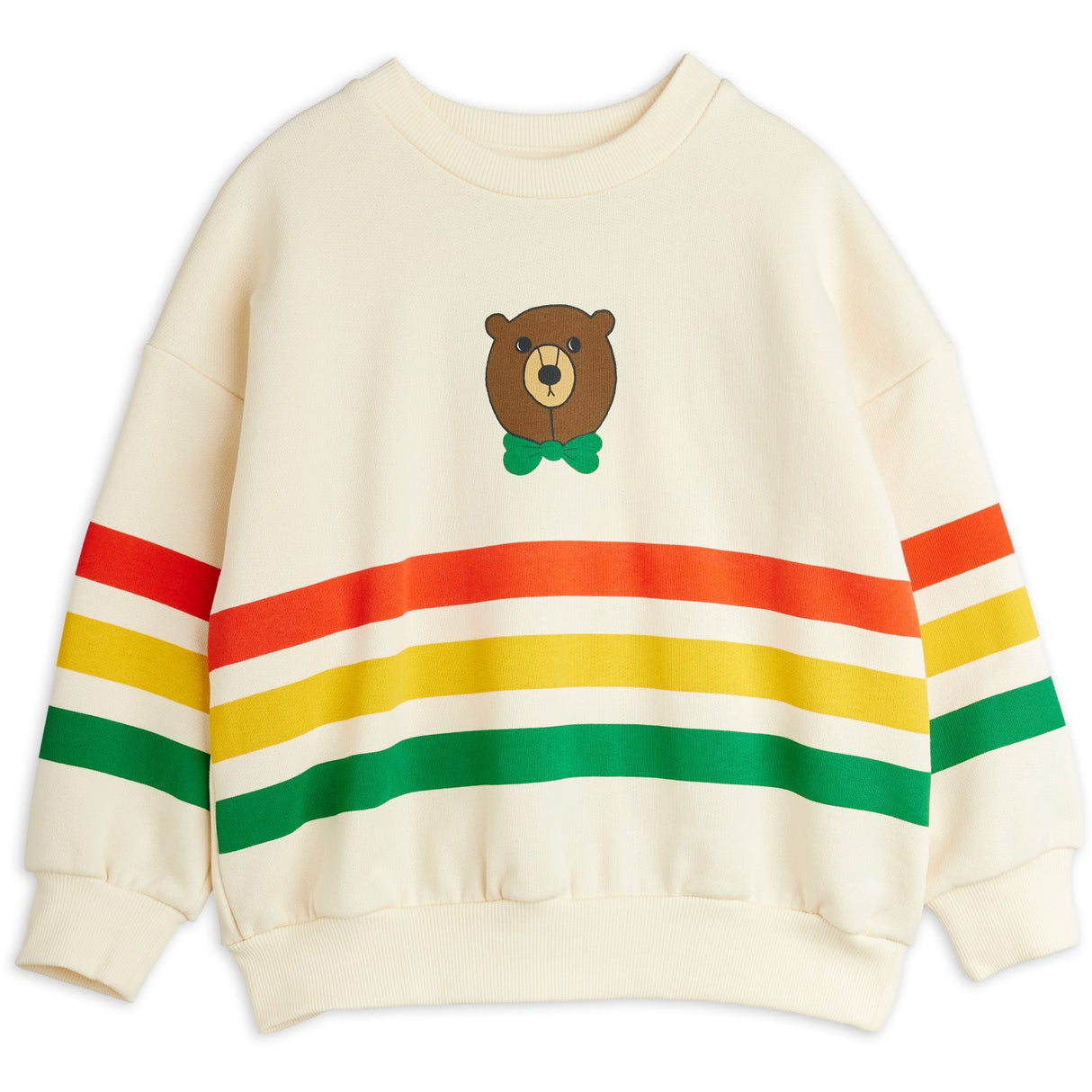 Mini Rodini Off-white Bjørn Stripe Collegegenser