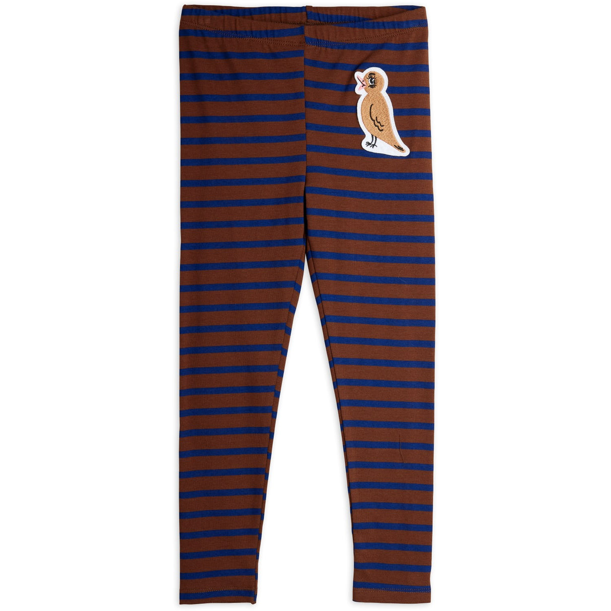 Mini Rodini Brown Stripe Bird Patch Leggings