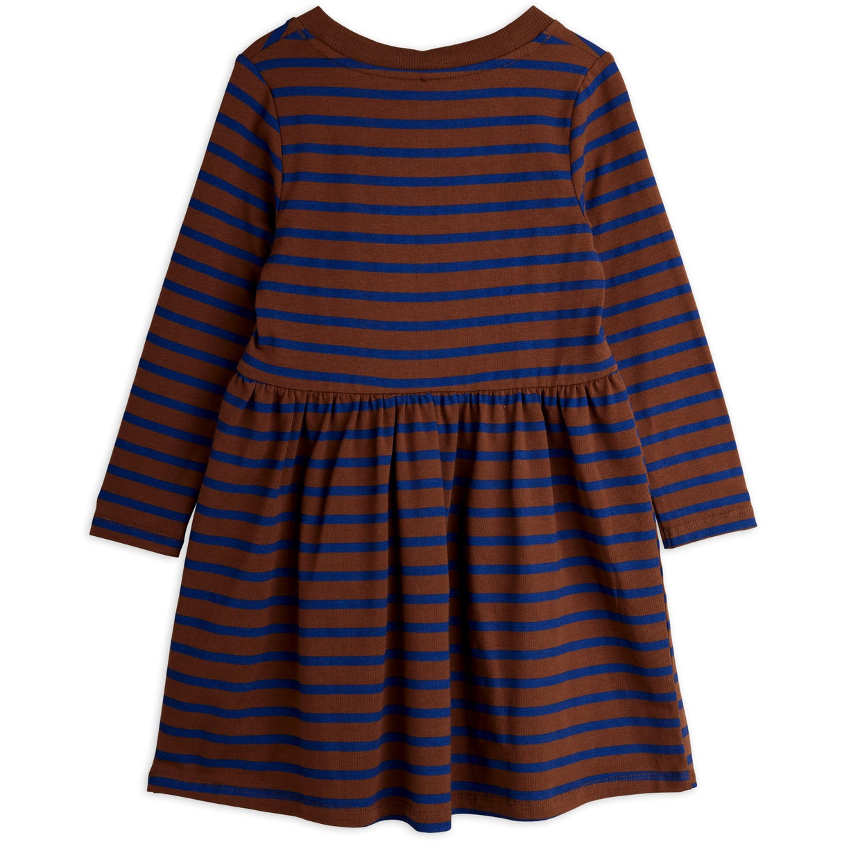 Mini Rodini Brown Stripe Bird Patch Ls Kjole