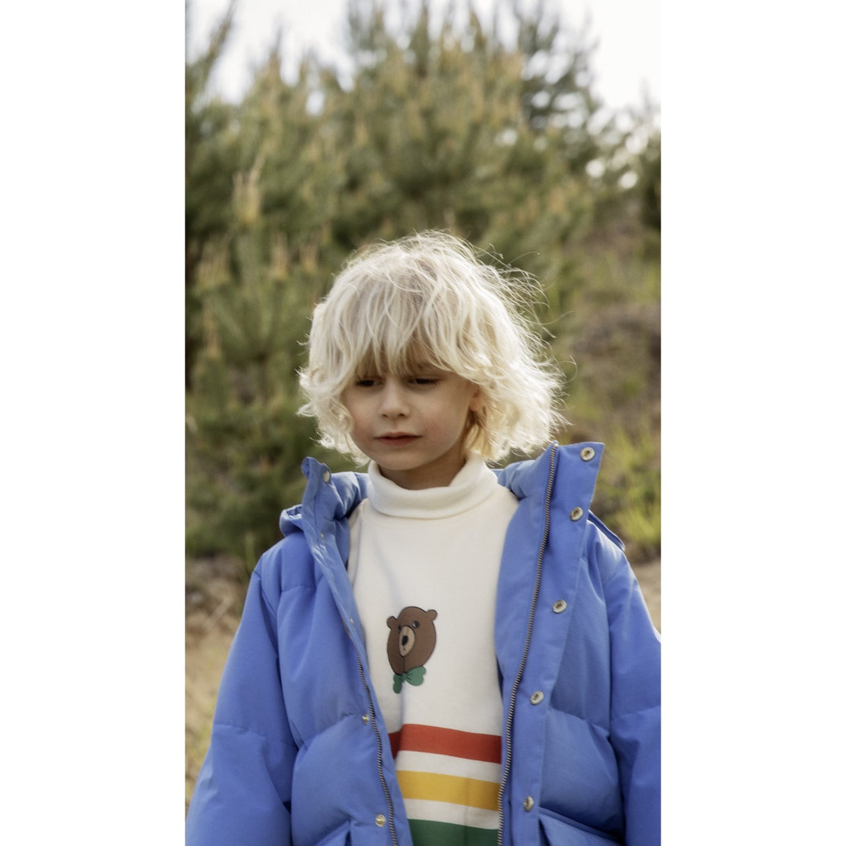 Mini Rodini Off-white Bjørn Stripe Collegegenser
