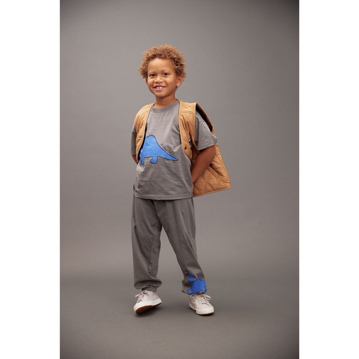 Mini Rodini Grey Dino Sp Ss Tee