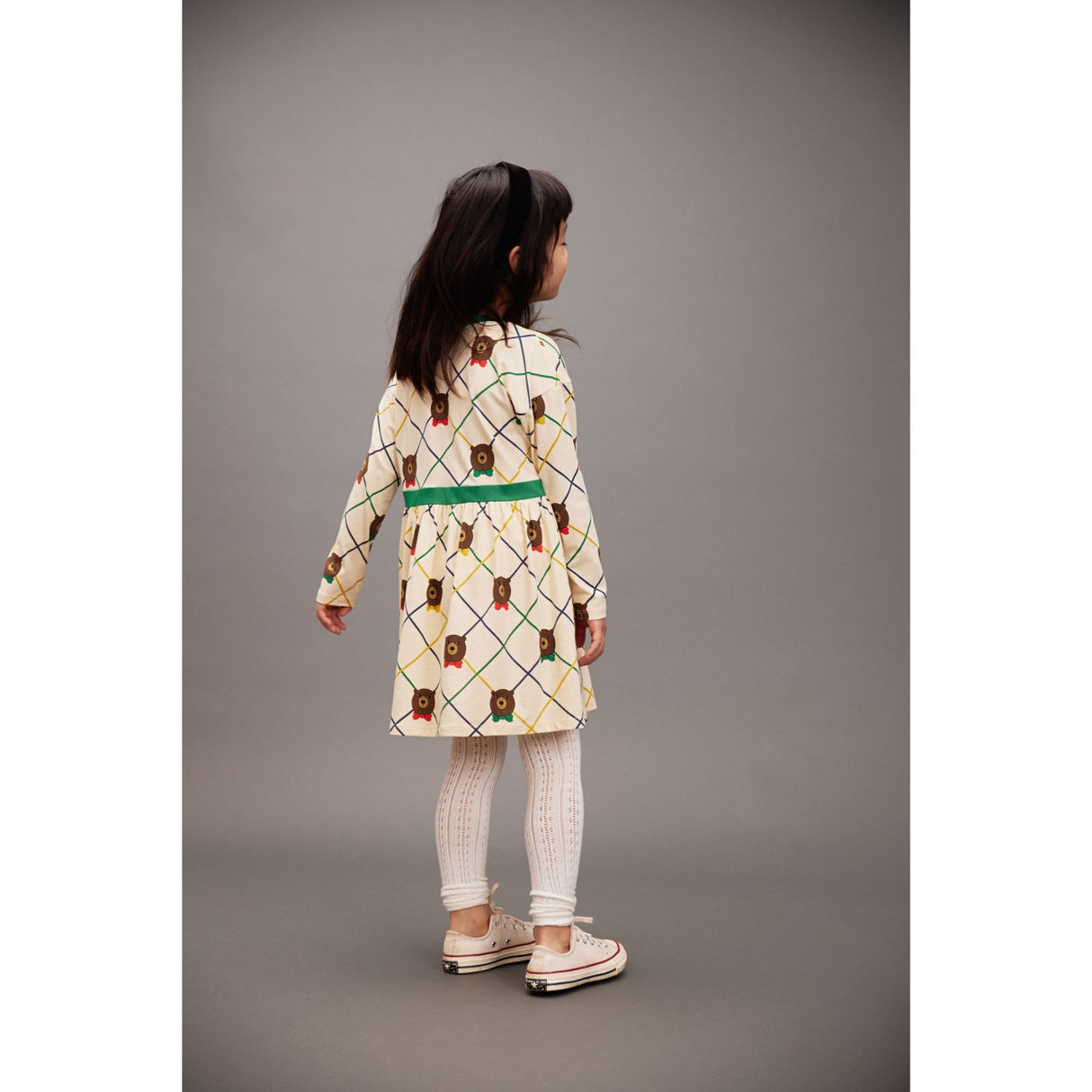 Mini Rodini Off-white Bjørn Check AOP Ls Kjole