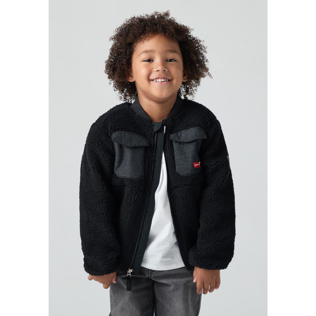 Levi's Jet Black Utility Sherpa Jakke
