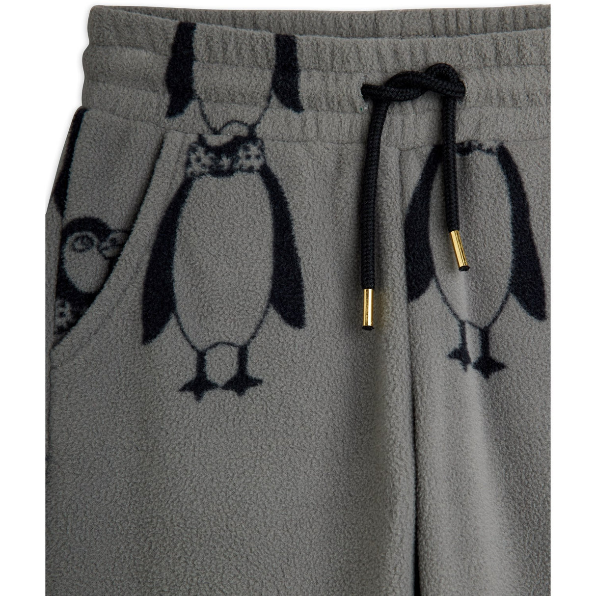 Mini Rodini Grey Penguin Fleece Trousers
