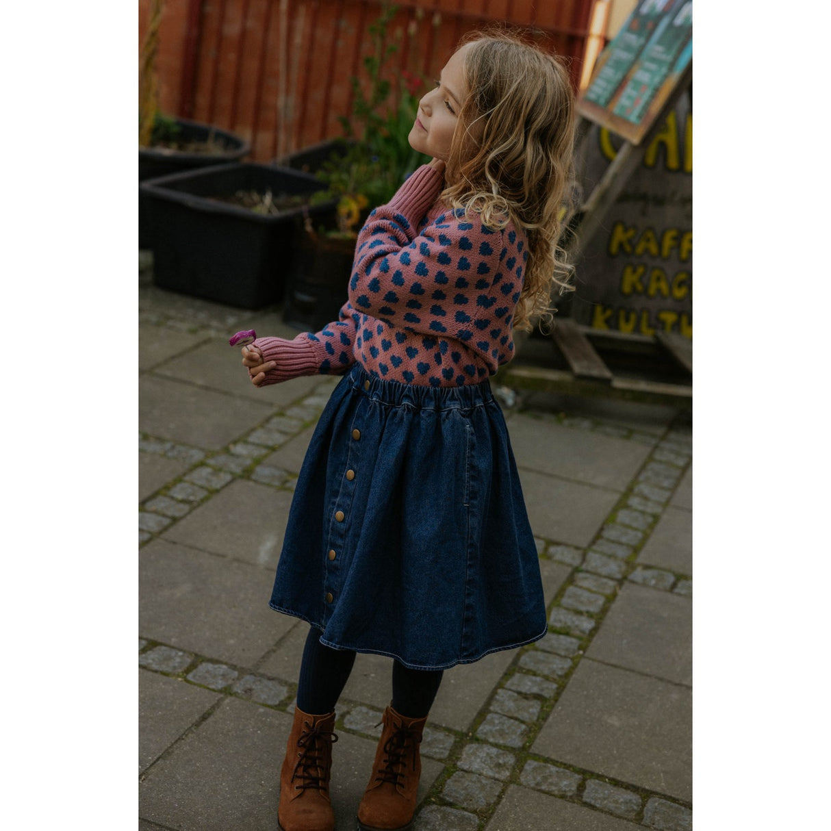 Fliink Dark Denim Blue Don Denim Skjørt