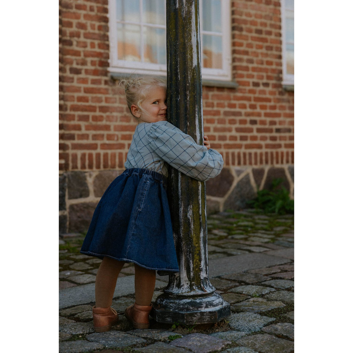 Fliink Slate Cody Check Bluse