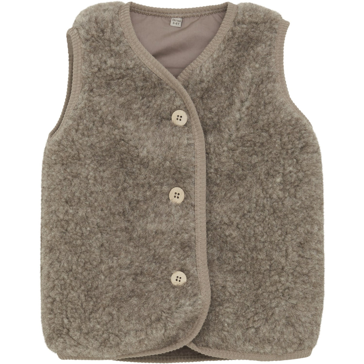 Huttelihut Camel Melange Vest Ull Teddybjørn W. Lining