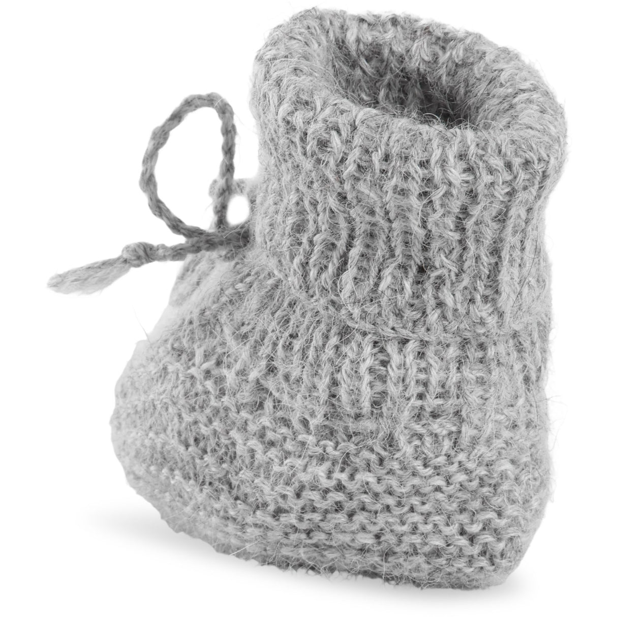 Huttelihut Medium Grey Melange Footies Alpaca Ull Strikk